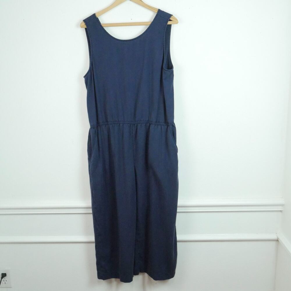 Daily Ritual Jumpsuit Size 14 18 Wide Leg Crop Navy Blue Capsule Minimal Utility